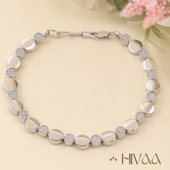 Premium Silver-Tone Disc Link Bracelet for Women