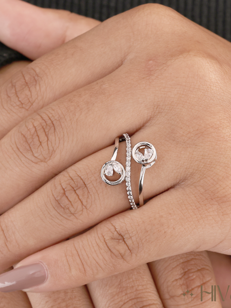 Enchanting Twin Bloom Diamond Ring