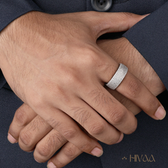 Refined Wide Band Diamond Stylist Ring