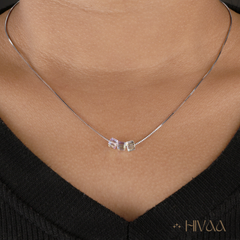 Shimmering Cube Crystal Pendant Necklace