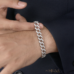 Diamond Encrusted Cuban Link Bracelet For Men
