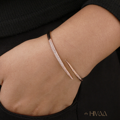 Gleaming Rose Gold Curve Style Bracelet