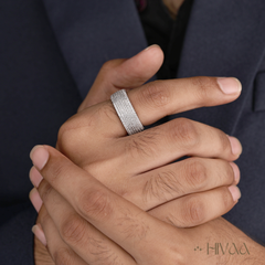 Refined Wide Band Diamond Stylist Ring