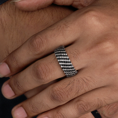 Black & White Diamond Band Ring