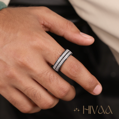Contemporary Two Tone Diamond Band Ring
