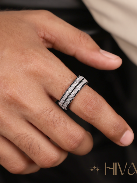 Contemporary Two Tone Diamond Band Ring