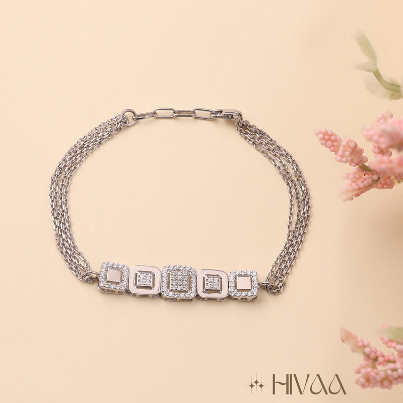 Stylish Square Link With Sparkling Accents