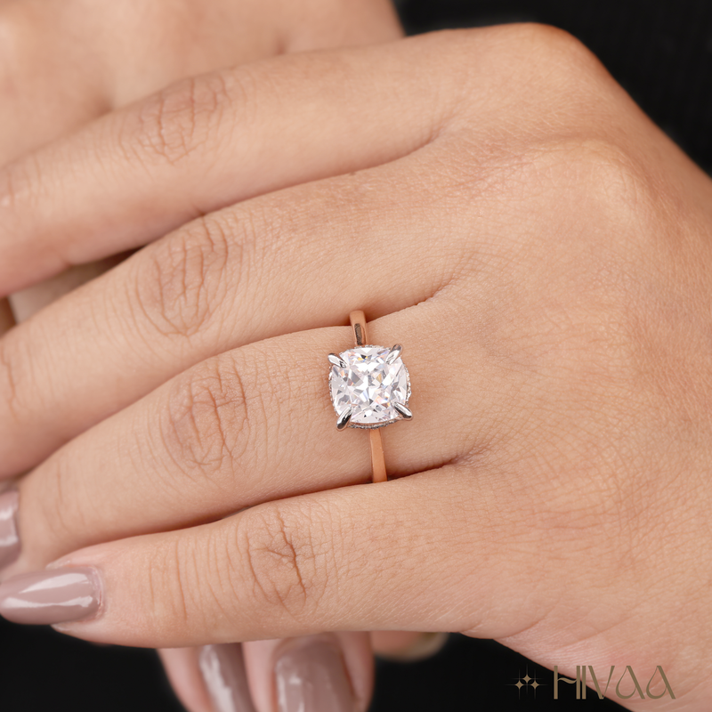 Stunning Cushion Cut Diamond Solitaire