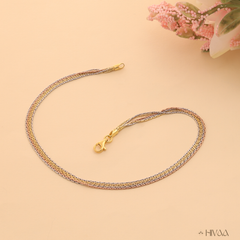 Italian Tri-Color Silver Mesh Anklet