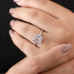 Sparkling Halo Princess Cut Ring