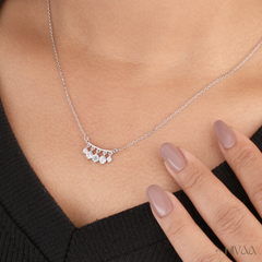 Dainty Pave Diamond/Cubic Zirconia Drop Necklace