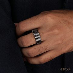 Black & White Diamond Band Ring