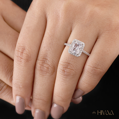 Sparkling Halo Princess Cut Ring