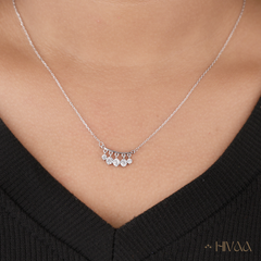 Dainty Pave Diamond/Cubic Zirconia Drop Necklace