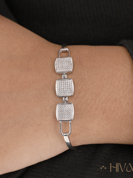 Modern Square Link Three Piece Bracelet