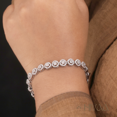 Designer Silver Crystal Circle Bracelet for Women