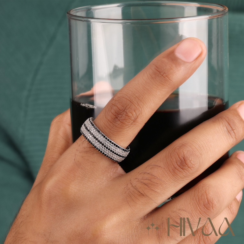 Contemporary Two Tone Diamond Band Ring