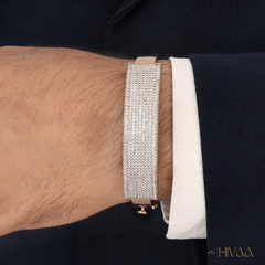 Refined Rose Gold Plated Bracelet With Crystal Rows