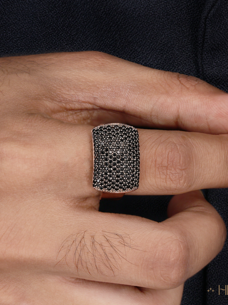 Striking Black Diamond Men’s Ring