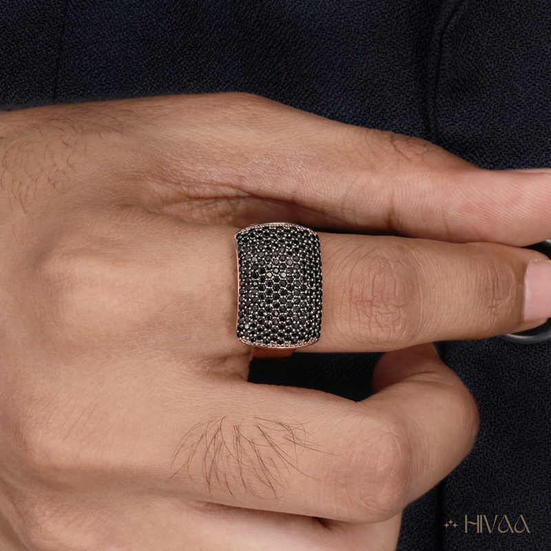 Striking Black Diamond Men’s Ring