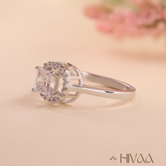 Dazzling Square Halo Ring With Brilliance