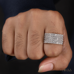 Luxury Men's White Diamond Pave Ring