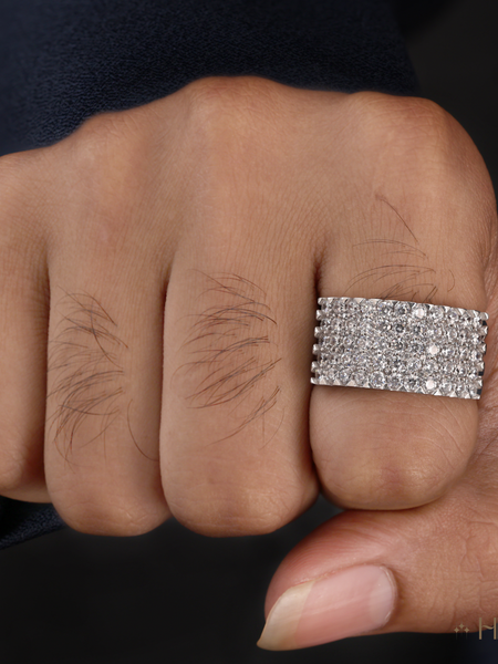Luxury Men's White Diamond Pave Ring