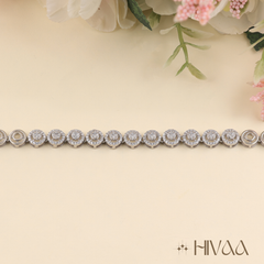 Designer Silver Crystal Circle Bracelet for Women