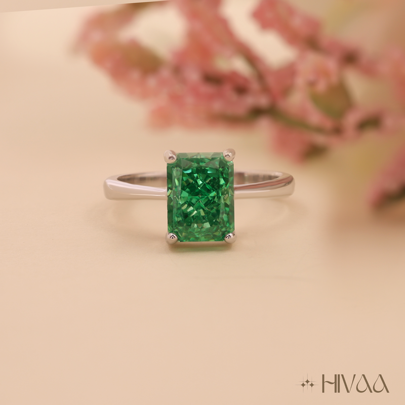 Emerald Cut Solitaire Ring For Everyday Wear