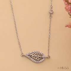 The Delicate Diamond Skeleton Leaf Necklace