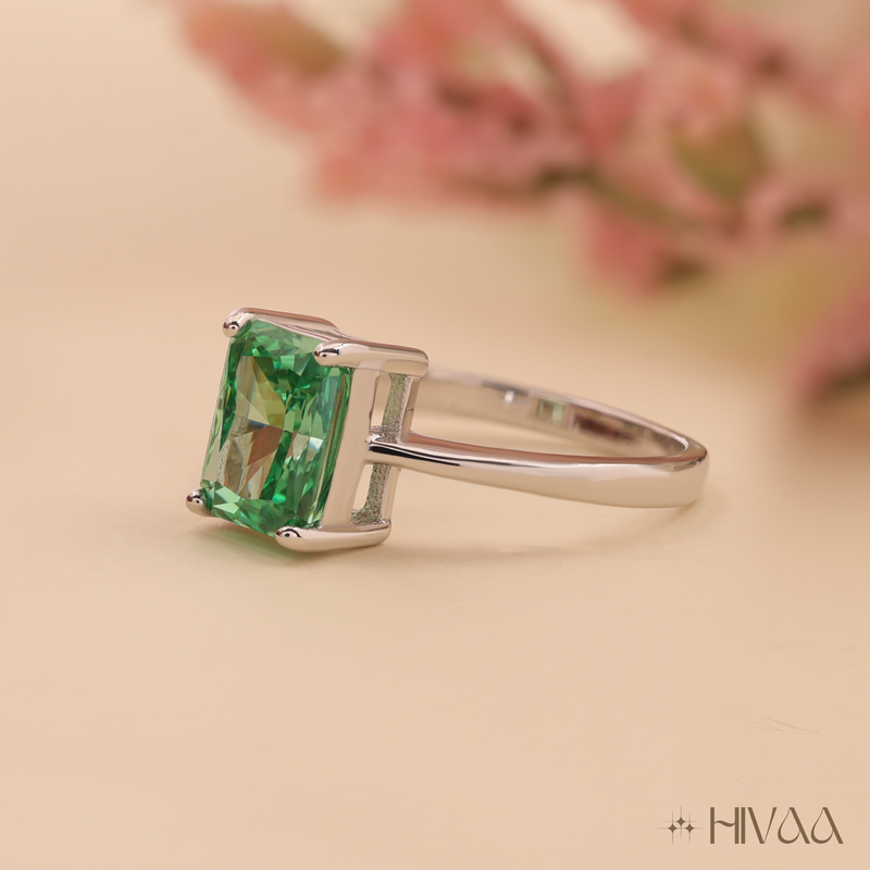 Emerald Cut Solitaire Ring For Everyday Wear