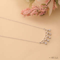 Five Hearts and Sparkle Drop Necklace