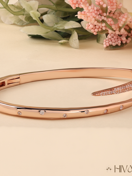 Gleaming Rose Gold Curve Style Bracelet