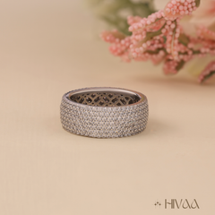Refined Wide Band Diamond Stylist Ring