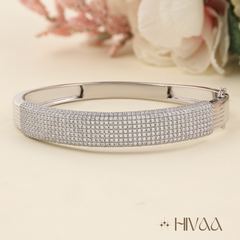 Sparkling Pave Diamond Cuff On Men's Wrist Bracelet