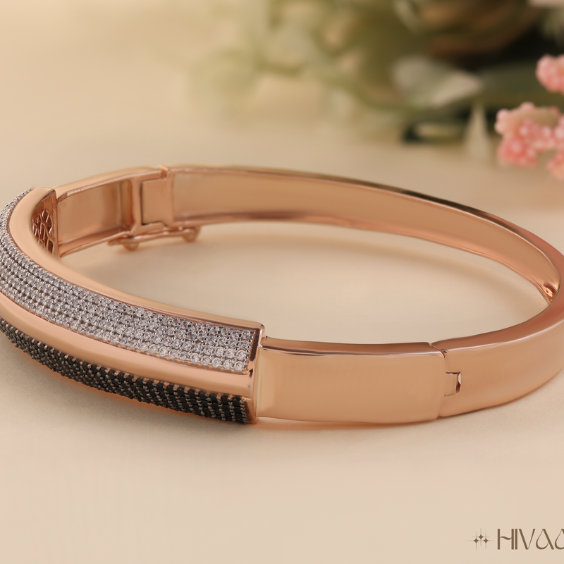 Elegant Dual Tone Men’s Bracelet With Sparkling Diamond