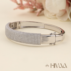 Sparkling Pave Diamond Cuff On Men's Wrist Bracelet