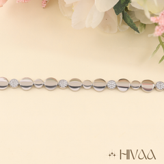 Luxury Silver-Tone Polished Disc Bracelet for Women