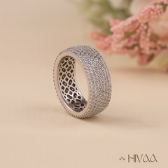 Refined Wide Band Diamond Stylist Ring