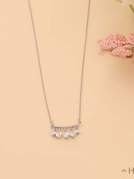 Dainty Pave Diamond/Cubic Zirconia Drop Necklace
