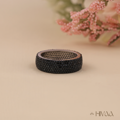 Bold Black Diamond Band Ring For Men