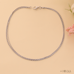 Sterling Silver Three-Row Chain Anklet