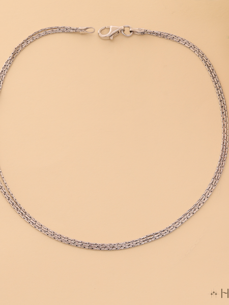 Sterling Silver Three-Row Chain Anklet