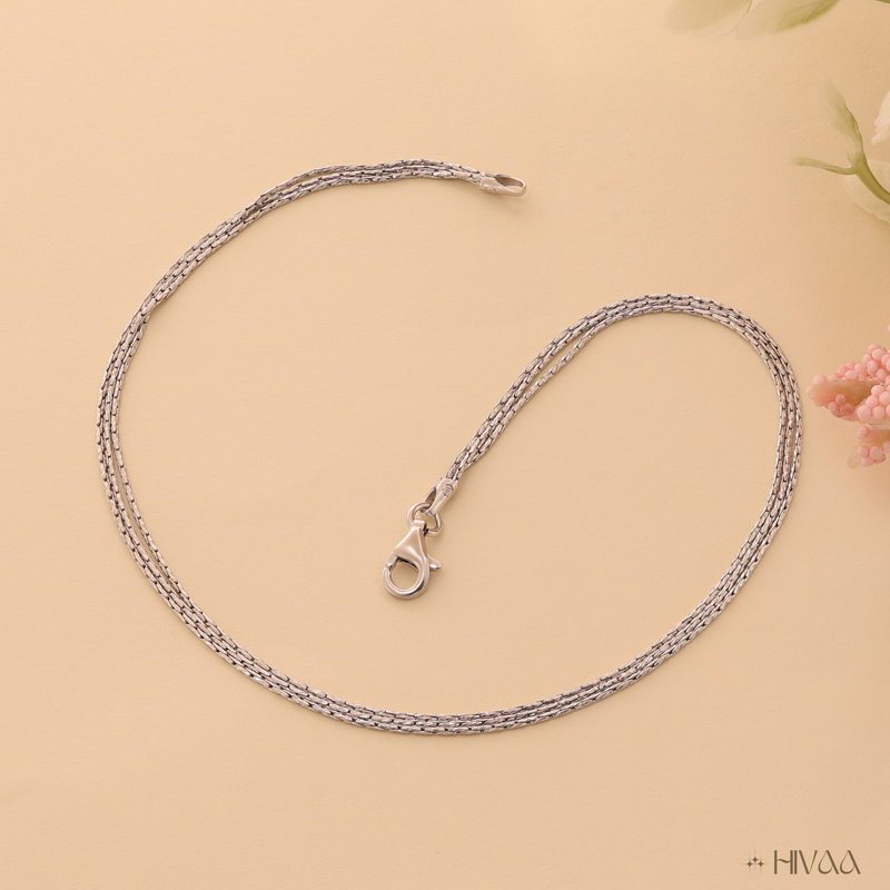 Sterling Silver Three-Row Chain Anklet