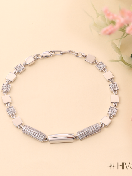 Contemporary Square Design Bracelet With Radiant Style