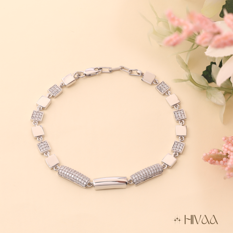Contemporary Square Design Bracelet With Radiant Style