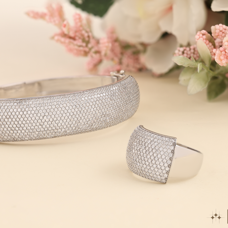 Bold Pave Diamonds Executive Wrist And Finger Statement