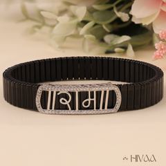 Stylish Black Hope Charm Bracelet In 