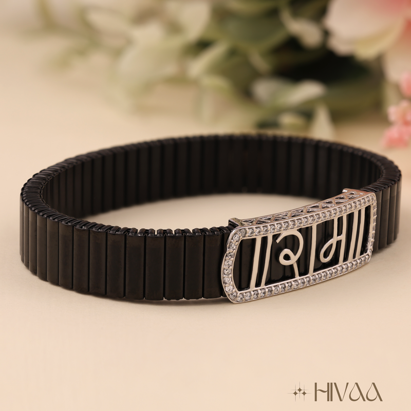 Stylish Black Hope Charm Bracelet In 