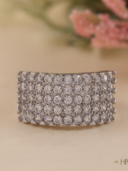 Luxury Men's White Diamond Pave Ring